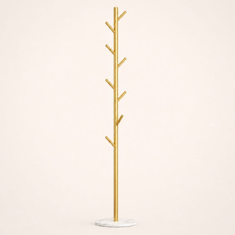 Porte-manteau sur pied à branches fines - Doré