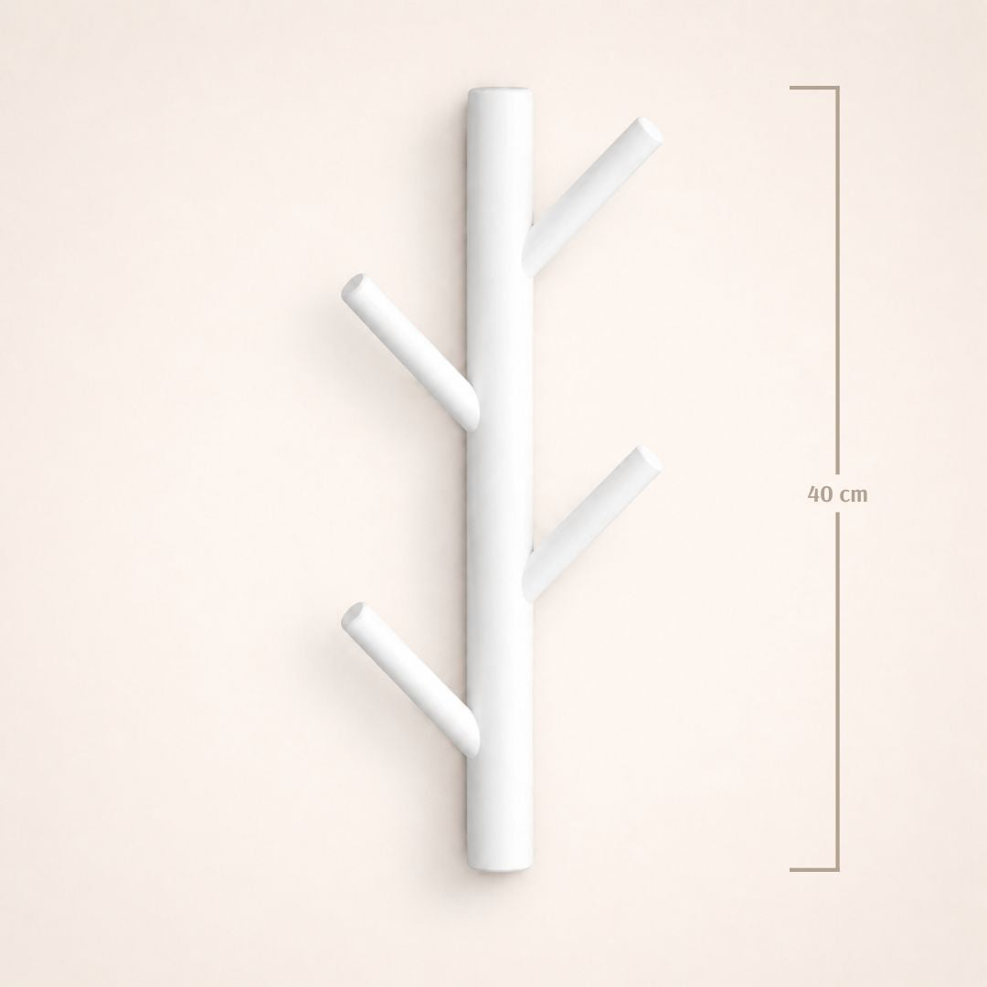 Porte-manteau mural blanc en forme d'arbre