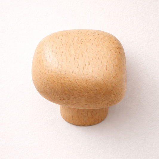 Patère murale bois clair en forme de champignon