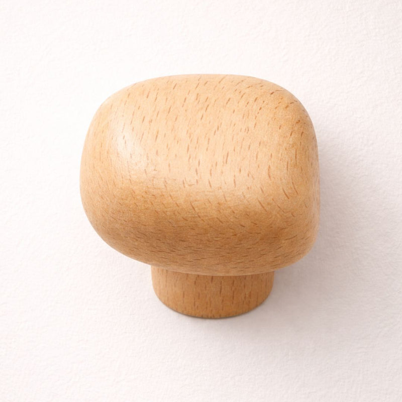 Patère murale bois clair en forme de champignon