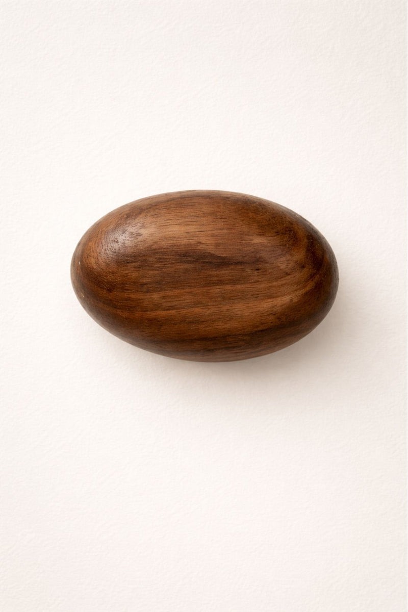 Patère murale ovale en bois - Bois foncé