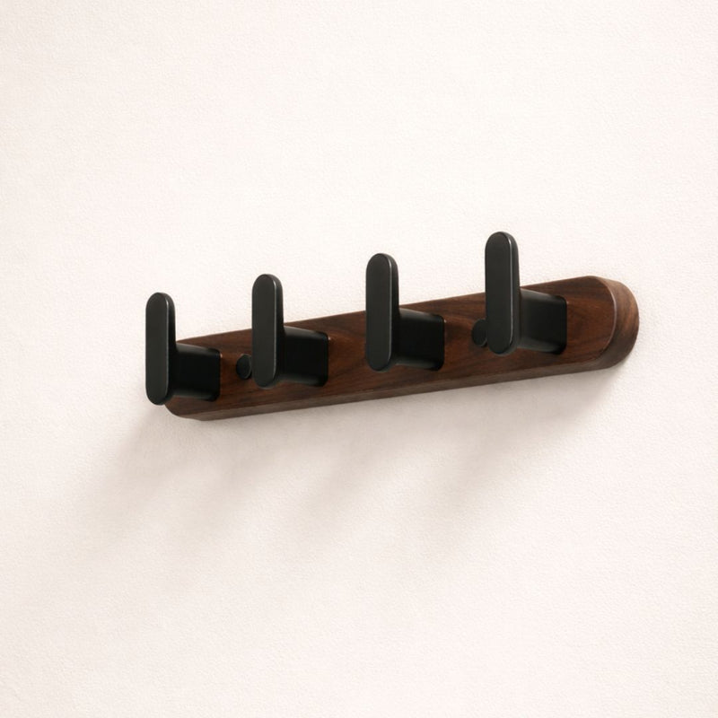 Porte-manteau mural bois foncé au design moderne