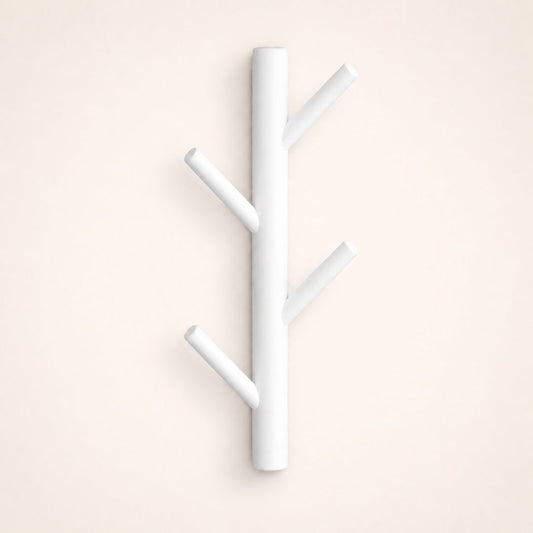 Porte-manteau mural blanc en forme d'arbre