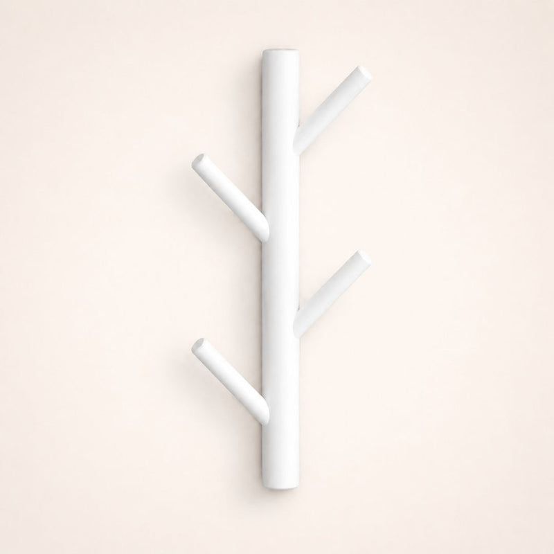 Porte-manteau mural blanc en forme d'arbre
