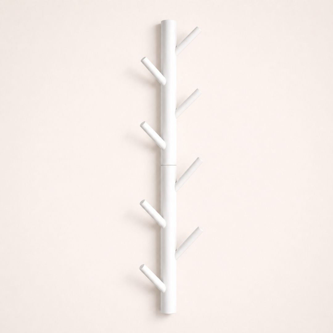 Porte-manteau mural blanc en forme d'arbre grand format