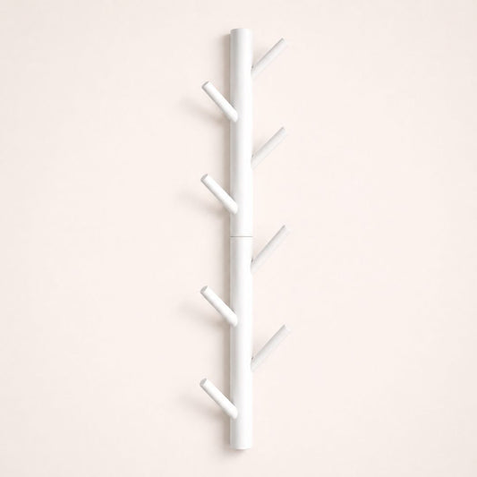 Porte-manteau mural blanc en forme d'arbre grand format