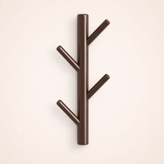 Porte-manteau mural marron foncé en forme d'arbre