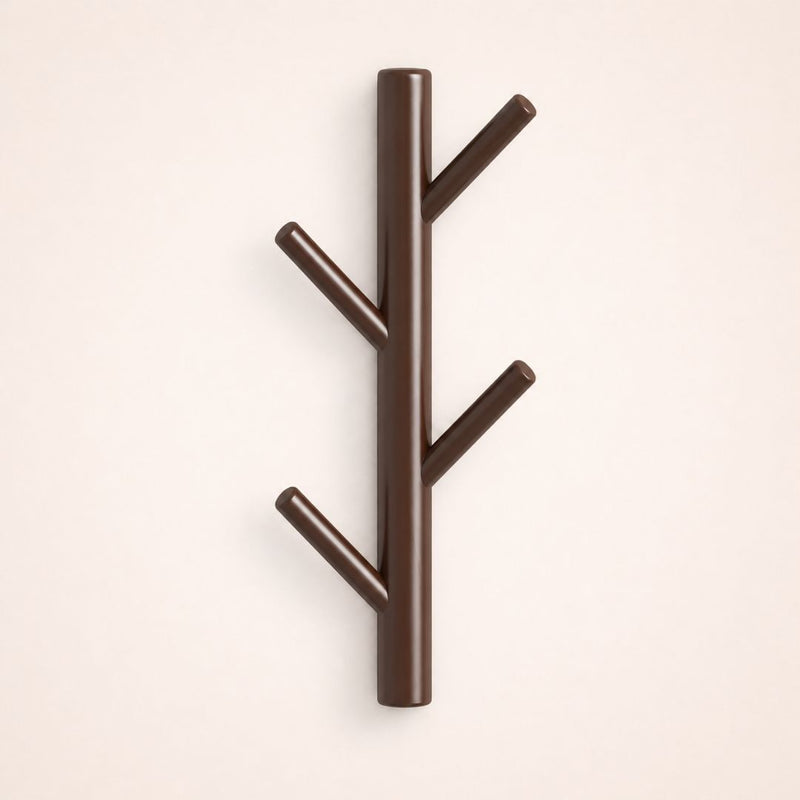 Porte-manteau mural marron foncé en forme d'arbre