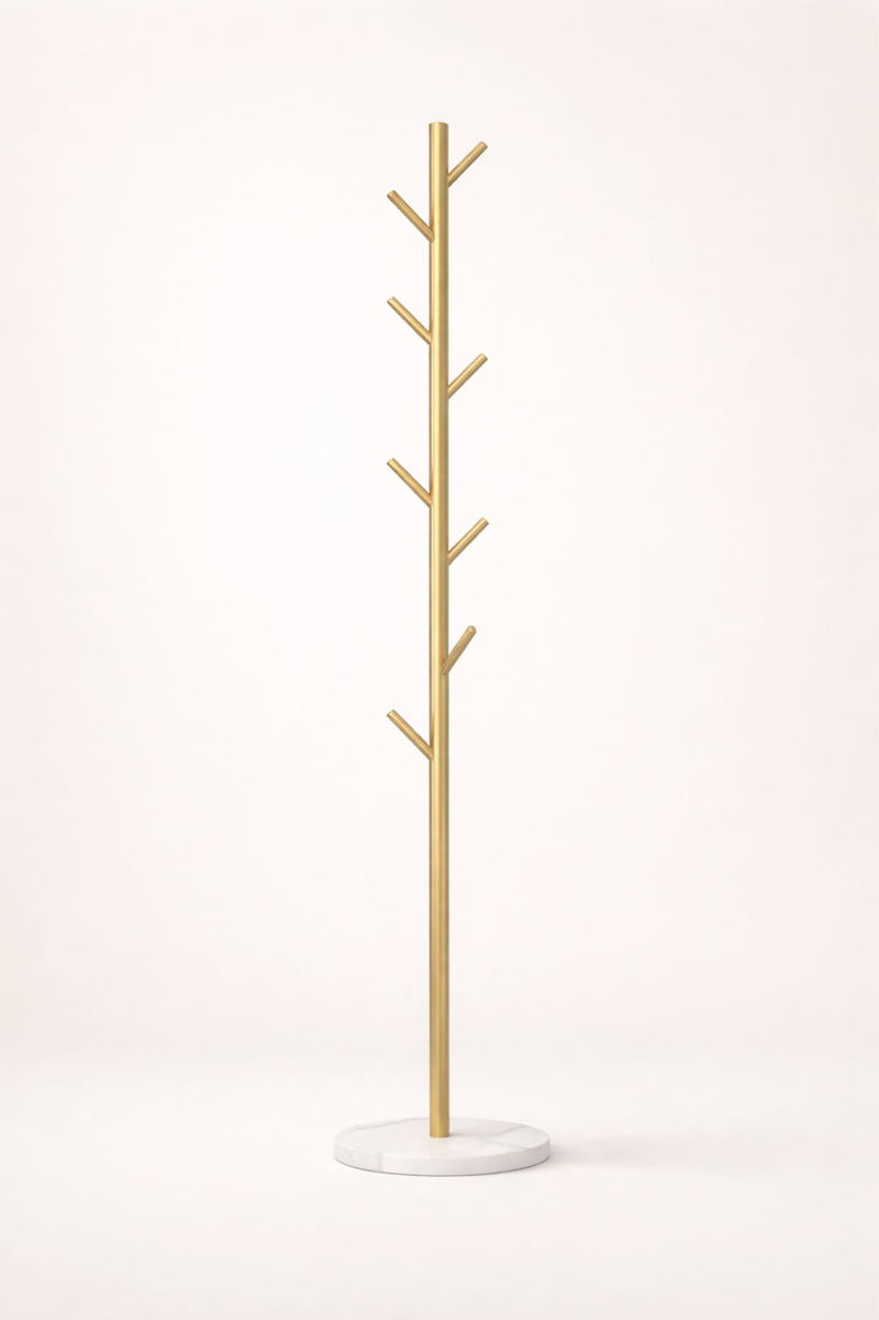 Porte-manteau sur pied à branches fines - Doré
