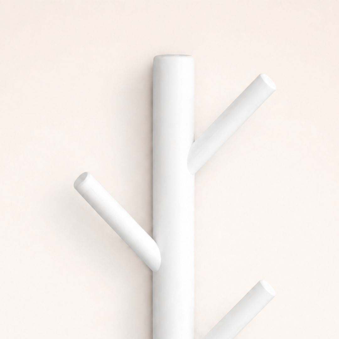 Porte-manteau mural blanc en forme d'arbre