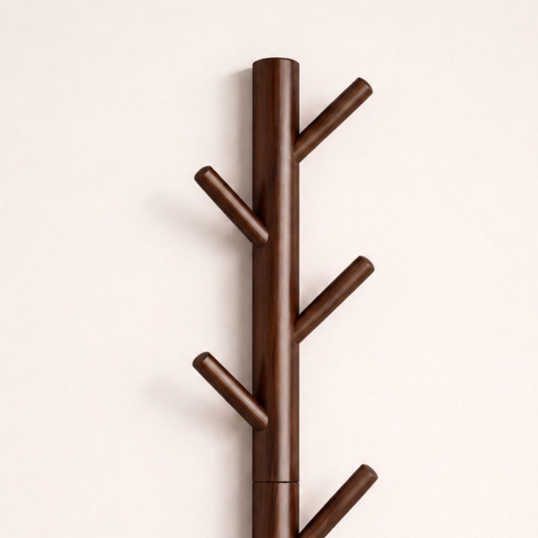 Porte-manteau mural marron foncé en forme d’arbre grand format