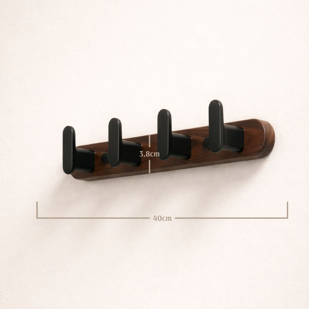 Porte-manteau mural bois foncé au design moderne