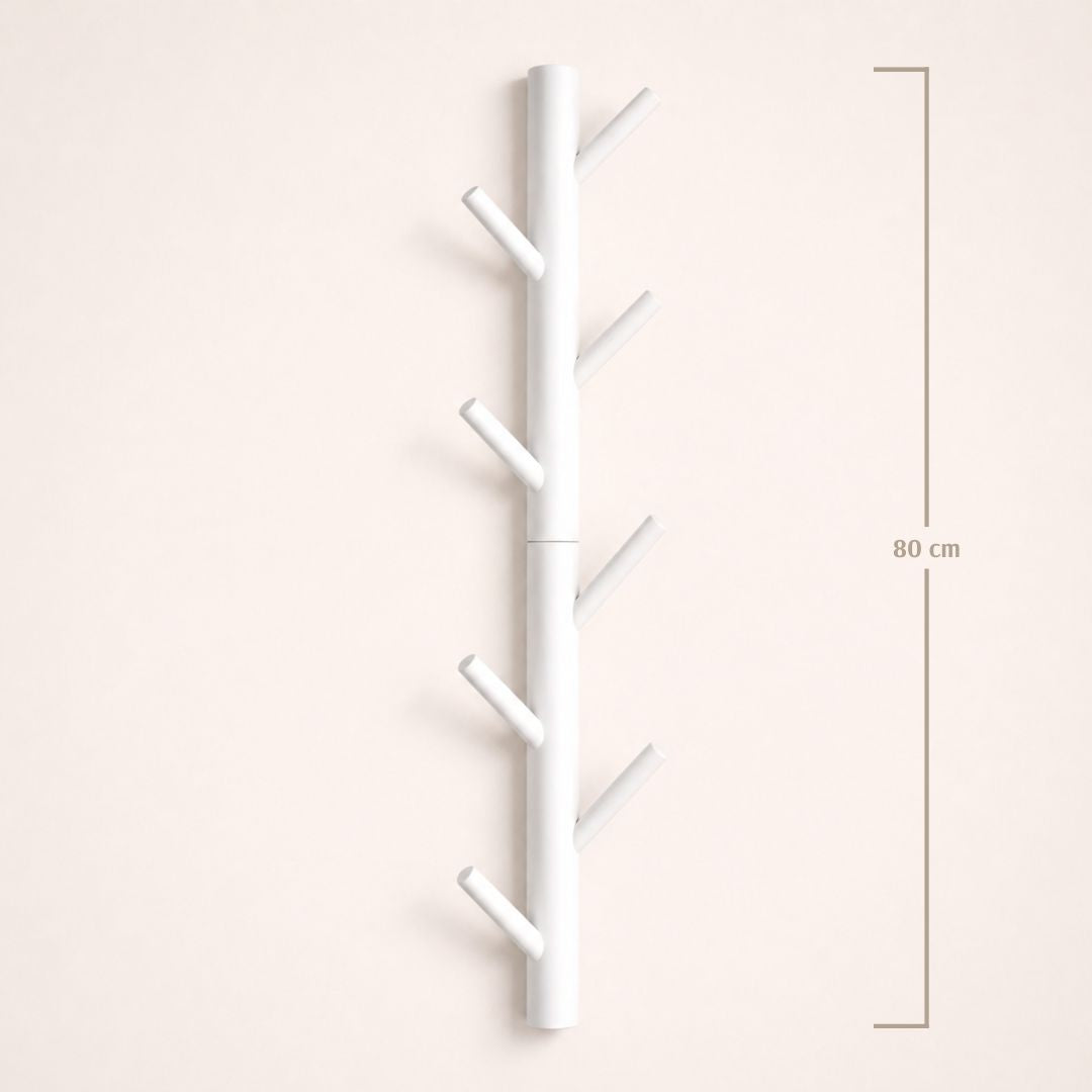 Porte-manteau mural blanc en forme d'arbre grand format