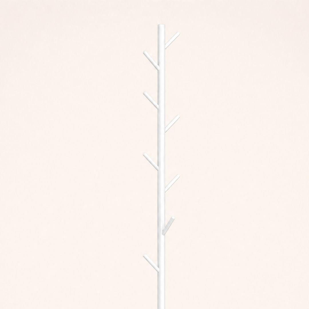 Porte-manteau sur pied blanc en forme d'arbre