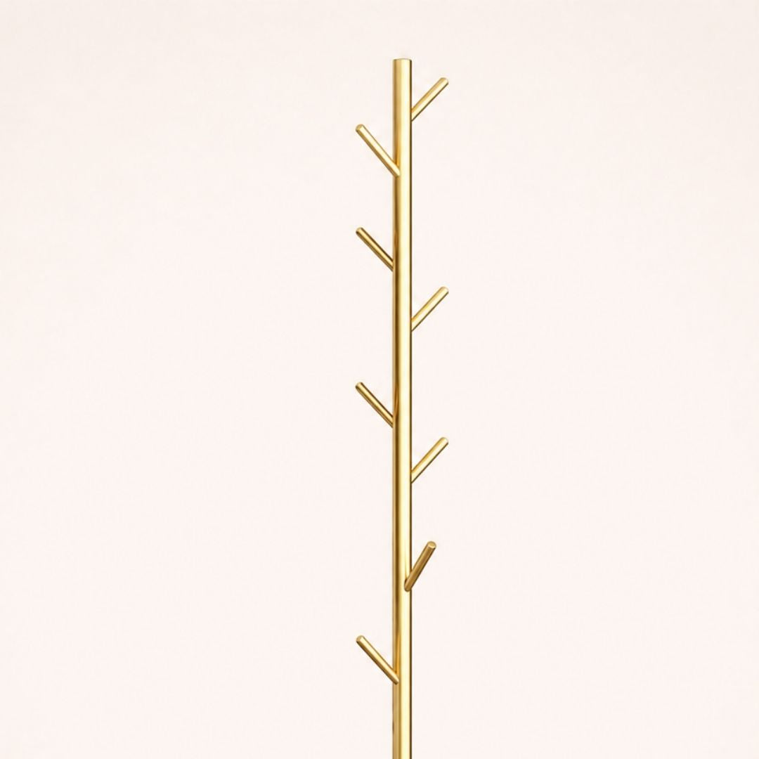 Porte-manteau sur pied doré en forme d'arbre