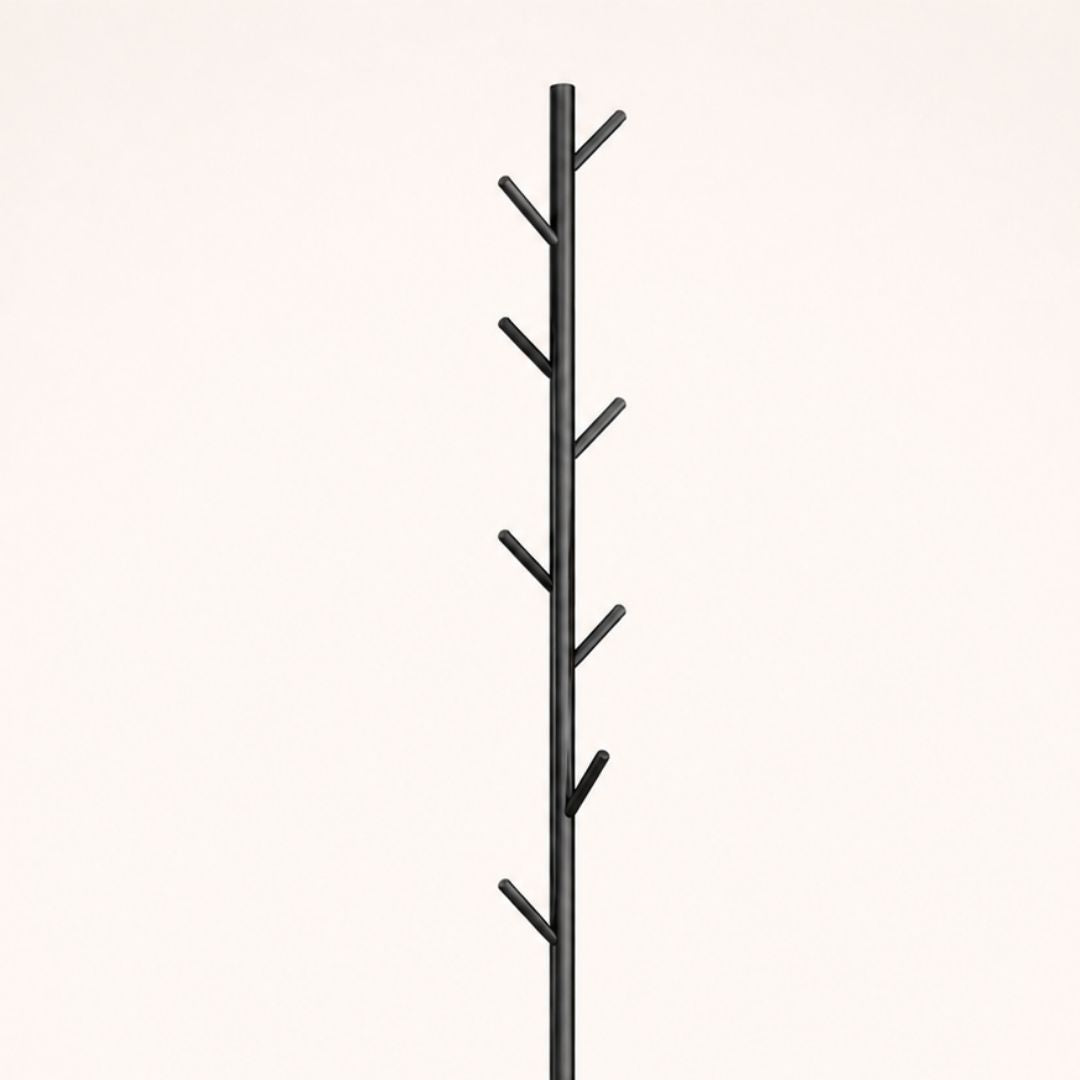 Porte-manteau sur pied noir en forme d'arbre