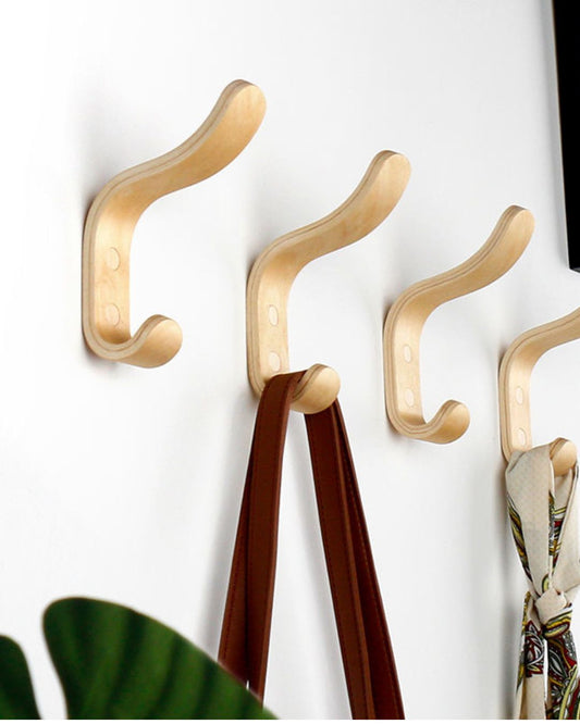 Patère en bois double crochet au style scandinave